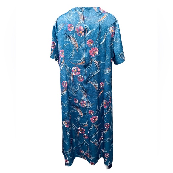 Ms Lea Casuals Vintage 70s Plus Eclectic Boho Hippie Whimsical Floral Midi Dress - Picture 6 of 7